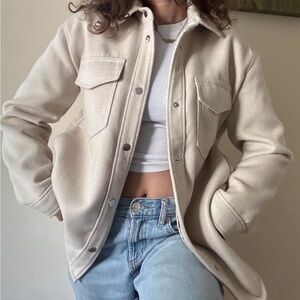 Abercrombie Off White Shacket Sz XL